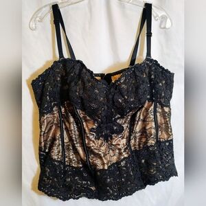Lace Corset in Black and Tan